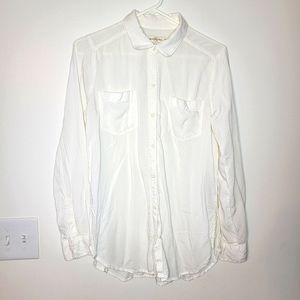 Abercrombie & Fitch button down shirt white Viscose Md women's sheer dress top